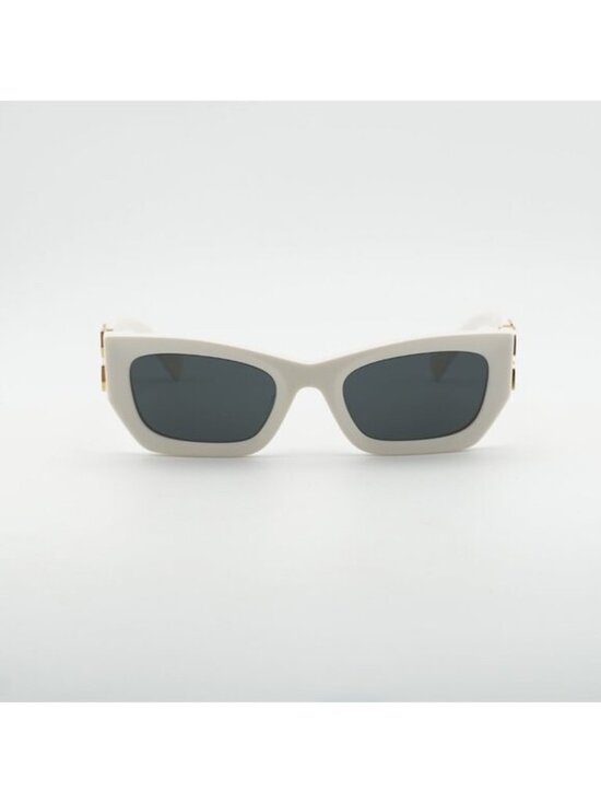 Miu Miu MU09WS 1425S0 Sunglasses White Cat Eye Frame, Dark Grey Lenses main image 10